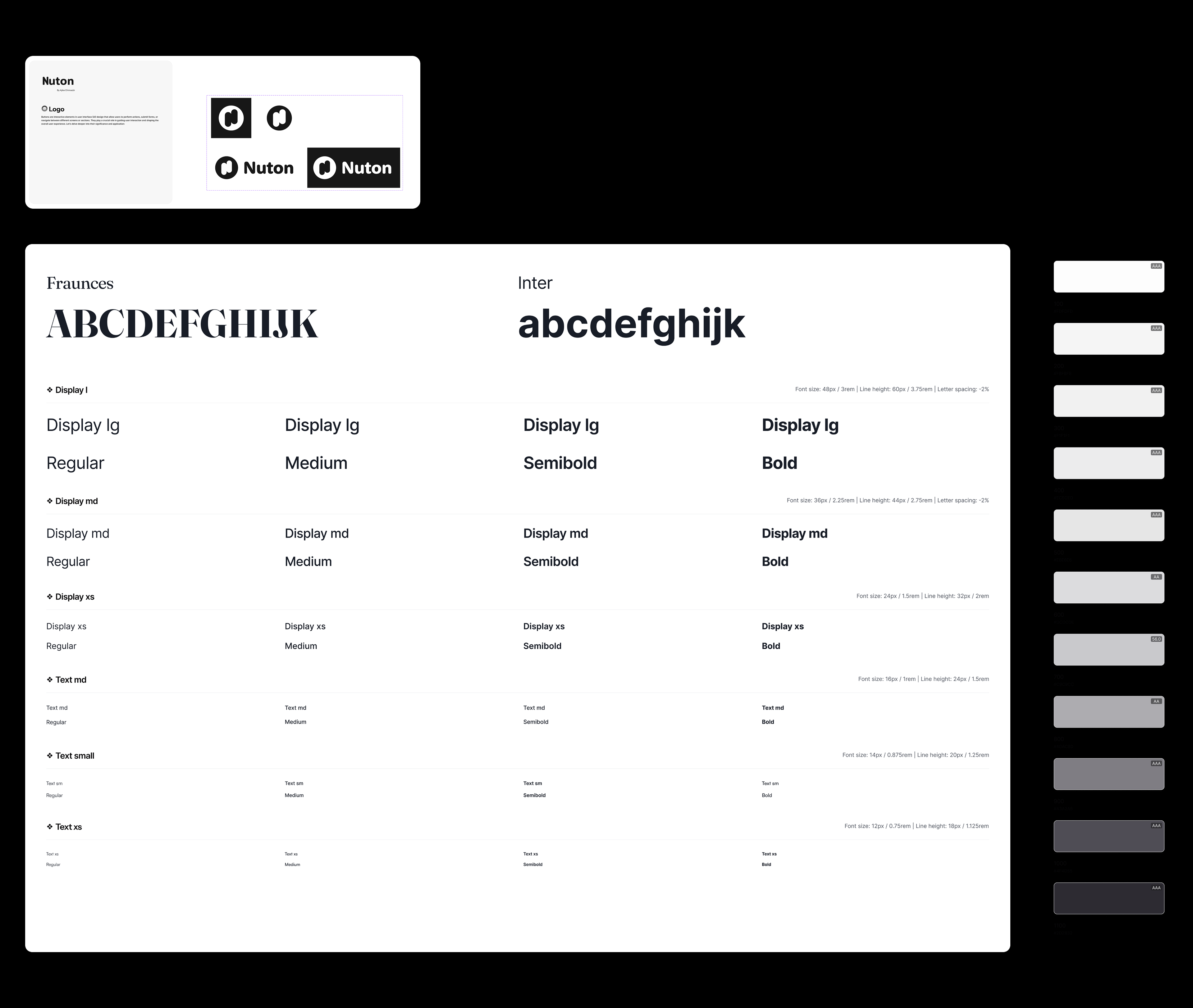 Nuton type and color system